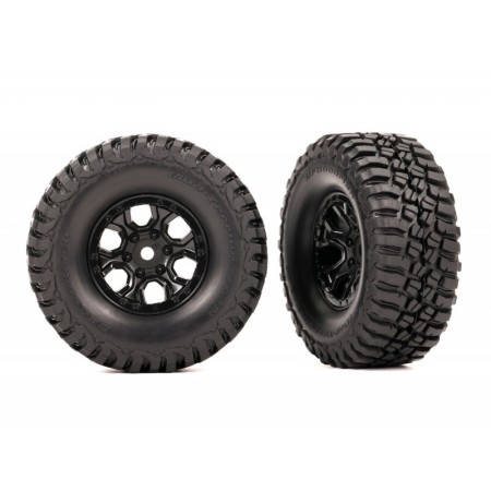 Gomme BFGoodrich Mud-Terrain T/A KM3 2.2x1.0" incollate su cerchi Neri (2 pezzi)