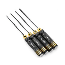 Yeah Racing set cacciaviti esagonali con Impugnatura in Alluminio NERA/ORO (1.5/2.0/2.5/3.0mm) (4)