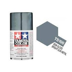 Tamiya TS-100 Semi-Gloss Bright Gun Metal Colore Spray per Plastica 100ml