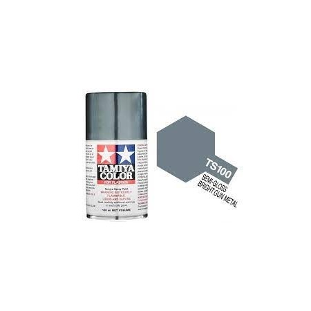 Tamiya TS-100 Semi-Gloss Bright Gun Metal Colore Spray per Plastica 100ml
