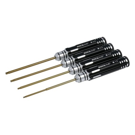 RockAmp Set Cacciaviti esagonali con stelo HSS Titan Plated 1.5mm - 2.0mm - 2.5mm - 3.0mm (4)