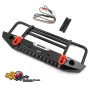 Yeah Racing Paraurti in Alluminio con luci Led Anteriore NERO TRAXXAS TRX-4