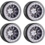 INJORA 1.0 Beadlock Wheel Cerchi Ruota CNC Alluminio per TRX4M Axial AX24 SCX24 FMS FCX24 1/18 1/24 RC Crawler Auto, Grigio