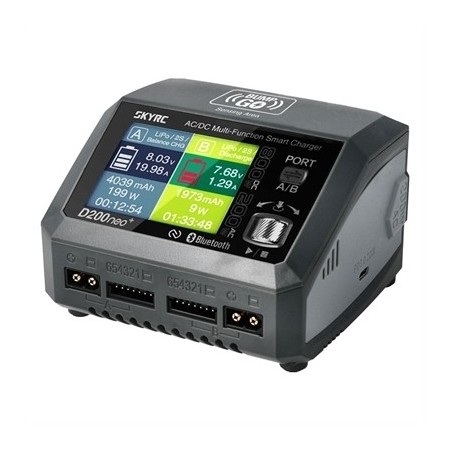 SKYRC D200 Neo+ Caricabatterie 2 Uscite 20A. 200W AC/DC 1-6S
