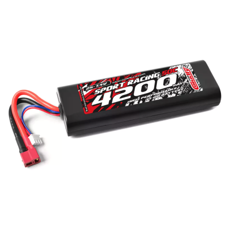 Team Corally 49024-D Batteria Lipo 4200mah Power Racing 50c 2s 7.4v hard case - T-plug