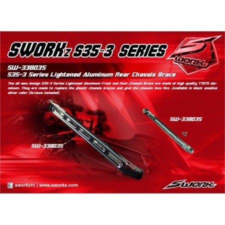 S-Workz Lightened Aluminium Rear Chassis Brace