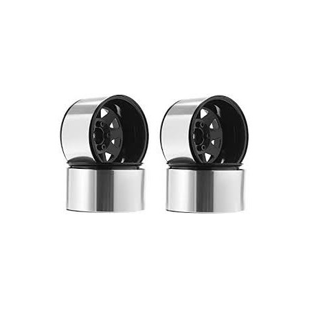 5 Lug Deep Dish Wagon 1.9" Steel Stamped Beadlock Wheels (Black)