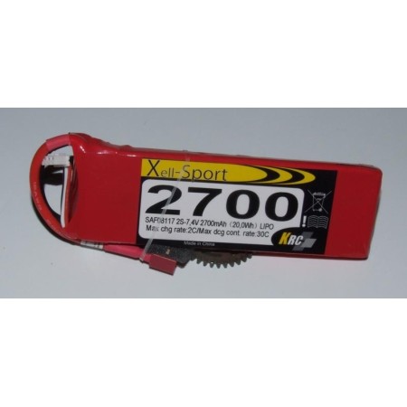 Lipo Xell-Sport 7.4V 2700MAH 2S 30C