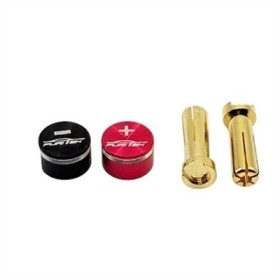 FURITEK Connettori Plug 5mm con cappuccio in alluminio Rosso-Nero per estrazione facilitata (2)