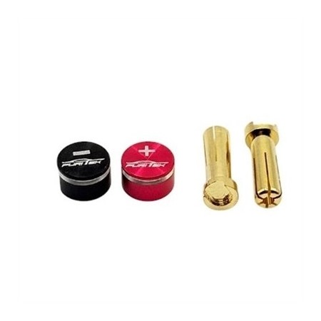 FURITEK Connettori Plug 5mm con cappuccio in alluminio Rosso-Nero per estrazione facilitata (2)