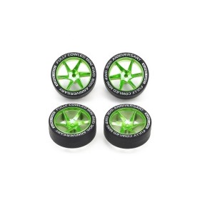Tamiya 95666 SET CERCHI VERDI GOMME DURE 30° ANNIVERSARIO
