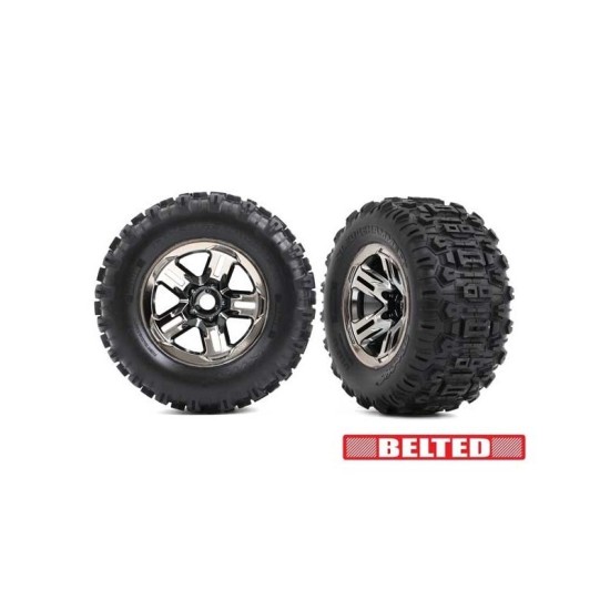 Gomme Sledgehammer "BELTED" incollate su cerchi 3.8" Cromati Neri (2)
