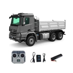 HUINA TOYS Camion K5702S Kabolite 6x6 dump truck con Luci Suoni e cassone ribaltabile 1:14 SILVER