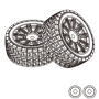 Coppia Gomme Con Cerchi  (2 pezzi) 1/14
