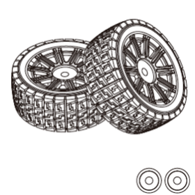 Coppia Gomme Con Cerchi  (2 pezzi) 1/14