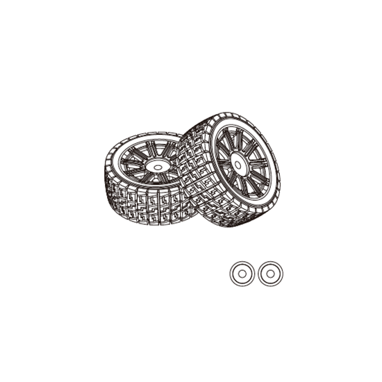 Coppia Gomme Con Cerchi  (2 pezzi) 1/14