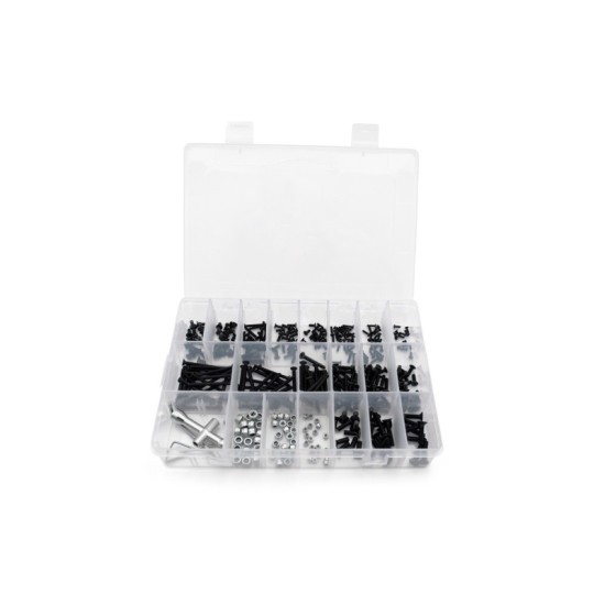 Set di viti MODSTER esagonali svasate, 375 pezzi, con scatola portaoggetti