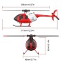 RC ERA C184 RTF MD530 Elicottero RC Flybarless Rosso/Bianco con Gyro 6 Assi e Sensore Ottico di Quota