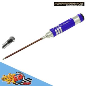arrowmax cacciavite esagonale 3.0mm sferico con impugnatura in alluminio viola stelo da 120mm