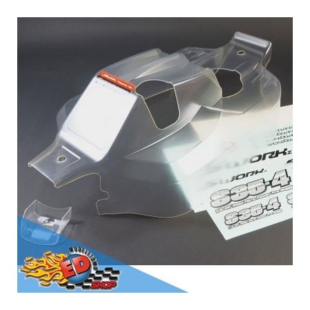 s-workz s35 carrozzeria trasparente falcon st-4 pretagliata per nitro buggy