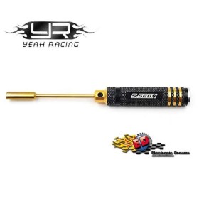 yeah racing cacciavite a tubo per dadi 5.5mm con impugnatura in alluminio nera/oro